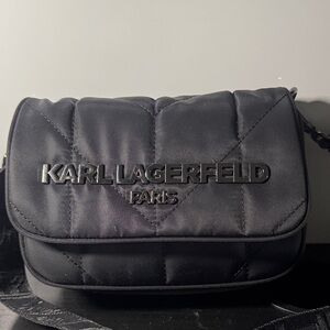Karl Lagerfeld Black Voyage Quilted Nylon Crossbody